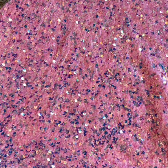 Lucy In The Sky One Shoulder 'Olivia' Dress-Pink Sequin-Size M-GUC - Picture 3 of 8